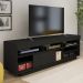 Rack Bancada Tv 75 Pol 180 cm 1P De Correr Preto ARLY