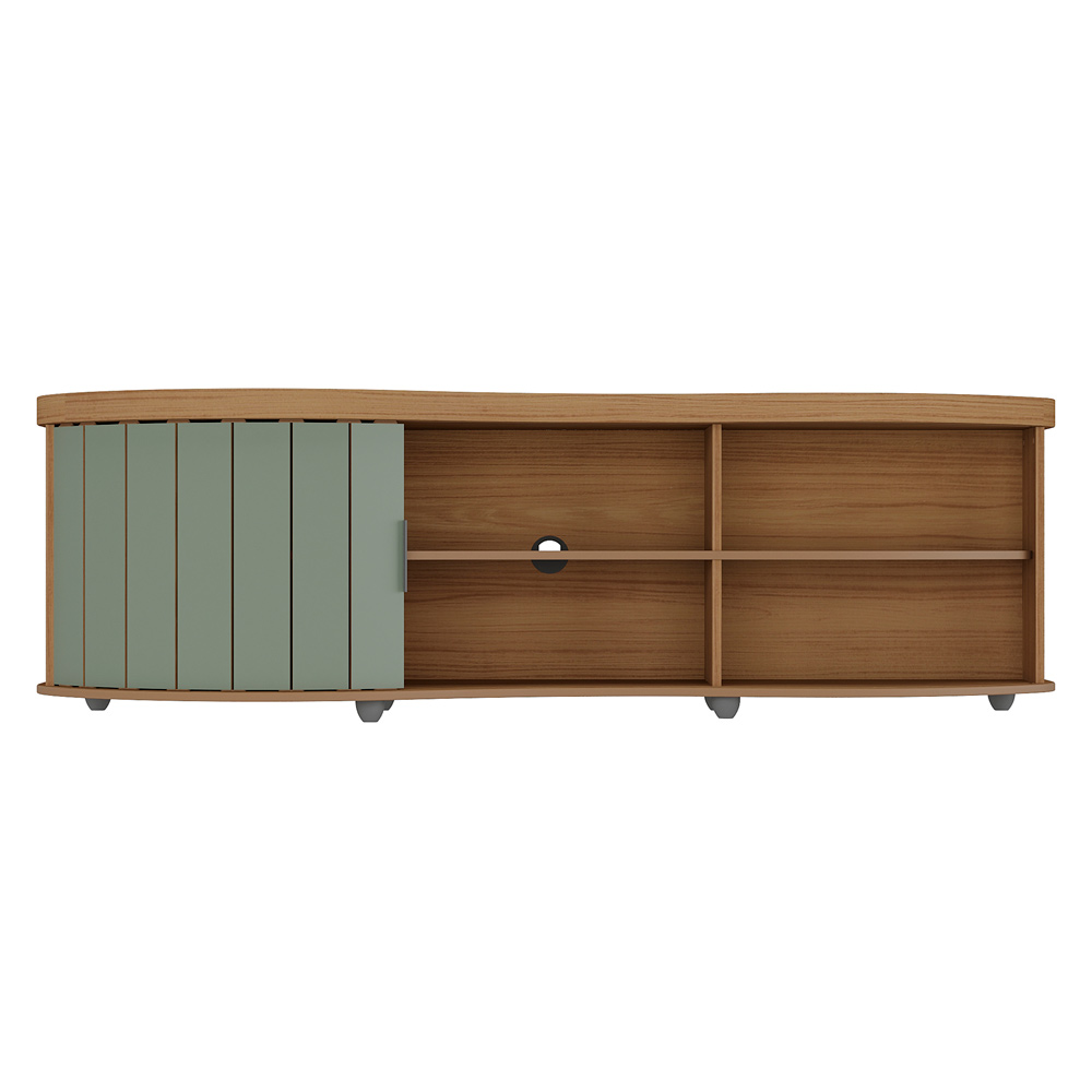Rack Bancada Tv 75 Pol 180 cm 4700 Carvalho Off White Menta ARLY