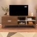 Rack Bancada Tv 75 Pol MDF 2 Gavetas Off White Pinho ARLY