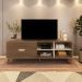 Rack Bancada Tv 75 Pol MDF 2 Gavetas Off White Pinho ARLY
