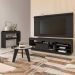 Rack Com Painel TV 75 POL Aparador E Mesa De Centro Preto ARLY