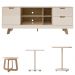 Rack Mesa Centro Apoio MJB4 Off White Carvalho ARLY