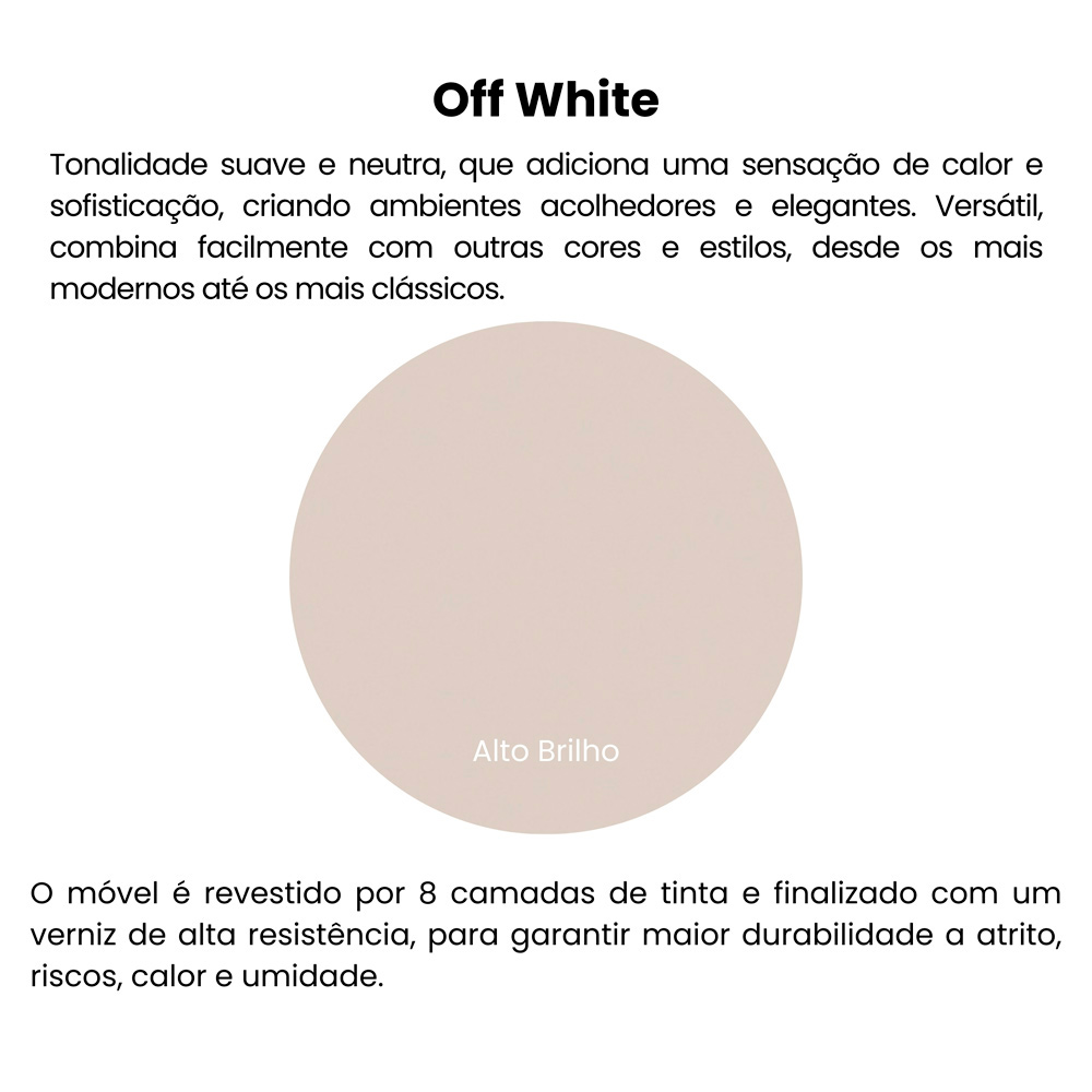 Rack Mesa Centro Apoio MJB4 Off White Carvalho ARLY