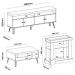 Rack Mesa de Centro Carrinho RMC4642 Carvalho Off White ARLY