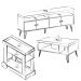 Rack Mesa de Centro Carrinho RMC4642 Carvalho Off White ARLY