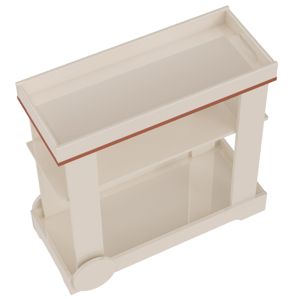 Rack Mesa de Centro Carrinho RMC4642 Carvalho Off White ARLY