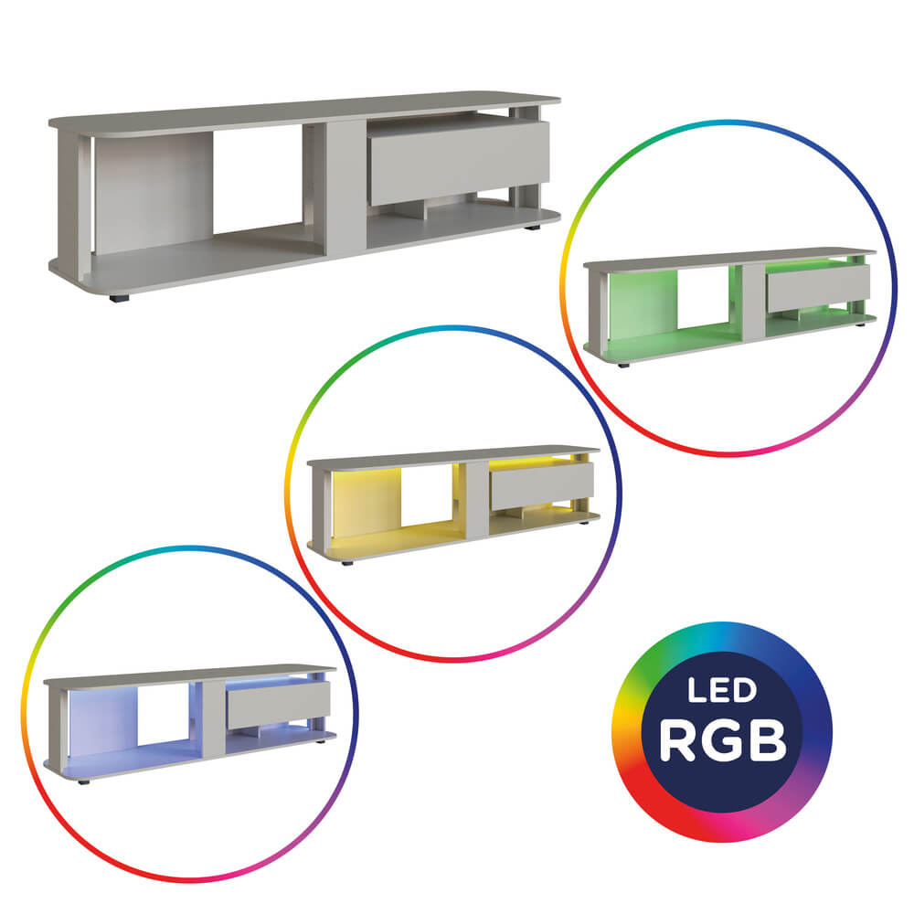 Rack Moderno Com LED 01 Gaveta 180cm Arenas PRODDY