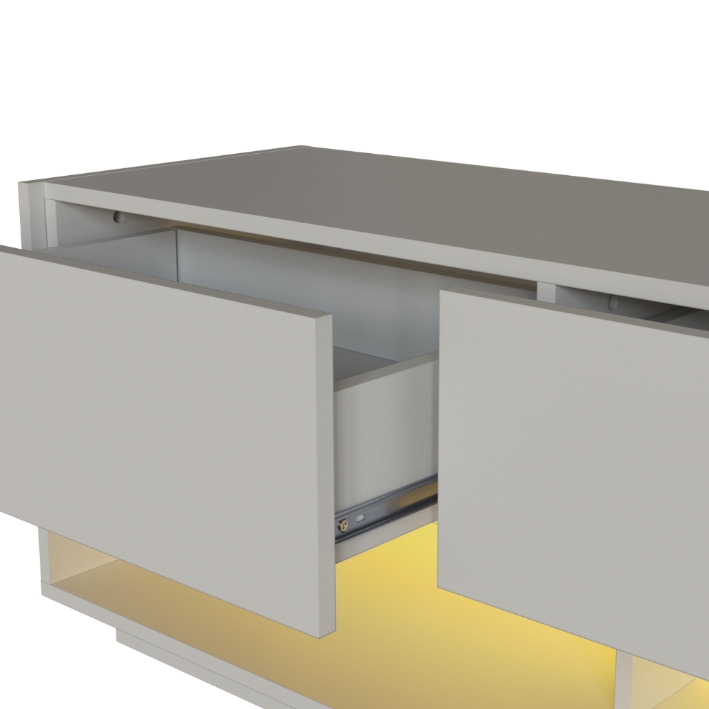 Rack Moderno Com LED 03 Gavetas 180cm Mel Arenas PRODDY