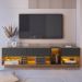 Rack Moderno Com LED 03 Gavetas 180cm Mel Grafite PRODDY