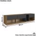 Rack Moderno Com LED 03 Gavetas 180cm Mel Grafite PRODDY