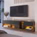 Rack Moderno Com LED 03 Gavetas 180cm Mel Grafite PRODDY