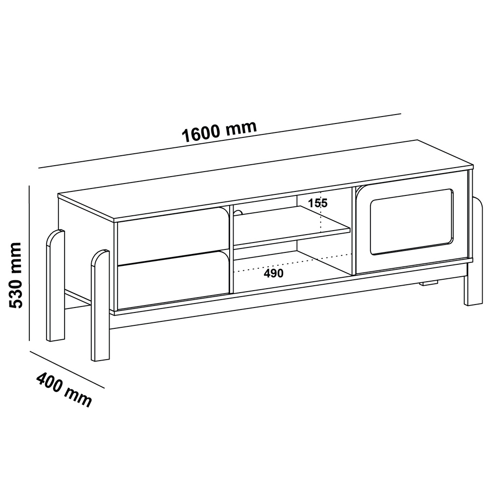 Rack Para Sala Tv 65 Pol 160 cm 4578 Carvalho Terracota ARLY