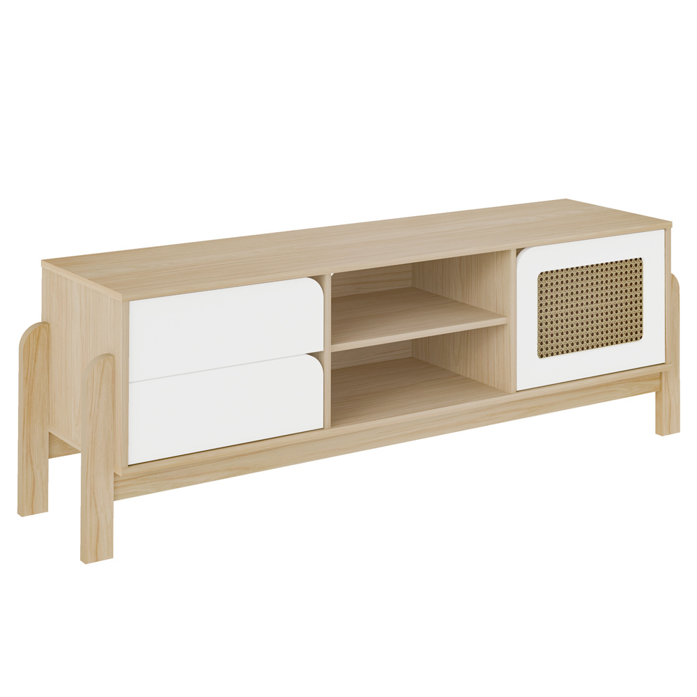 Rack Para Sala Tv 65 Pol 160 cm 4606 Naturale Branco ARLY