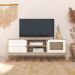 Rack Para Sala Tv 65 Pol 160 cm 4606 Naturale Branco ARLY