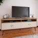 Rack Para Sala de Tv 75 Pol 160 cm 4217 Carvalho Off White ARLY