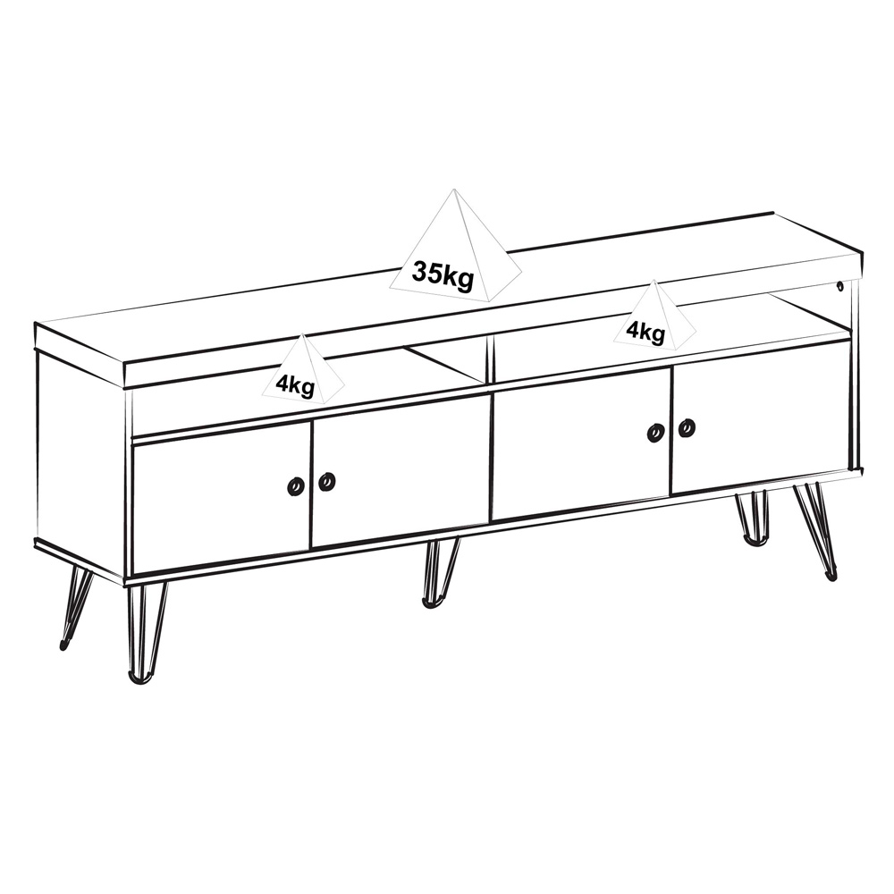 Rack Para Sala de Tv 75 Pol 160 cm 4217 Carvalho Off White ARLY