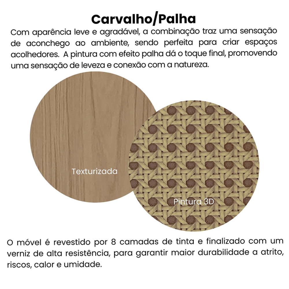 Rack Para TV 42 Pol 1P 91 cm Com Rodízios Carvalho ARLY