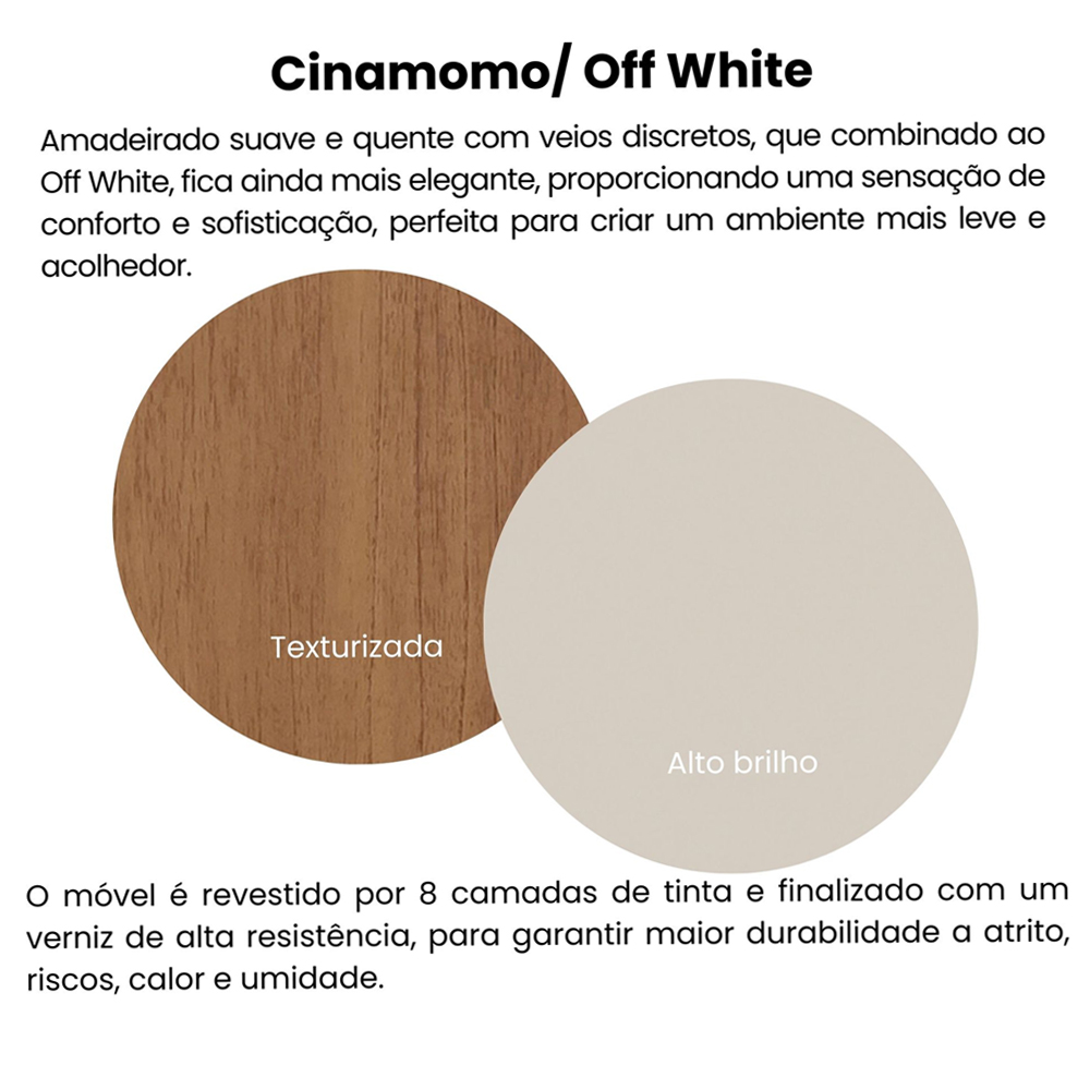 Rack Para TV 42 Pol 1P 91 cm Com Rodízios Cinamomo Off White ARLY