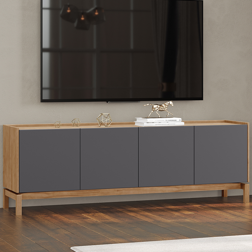 Rack Para TV 65 Polegadas 2P 2G 180 cm 2153 Tauari Concret Milani Store