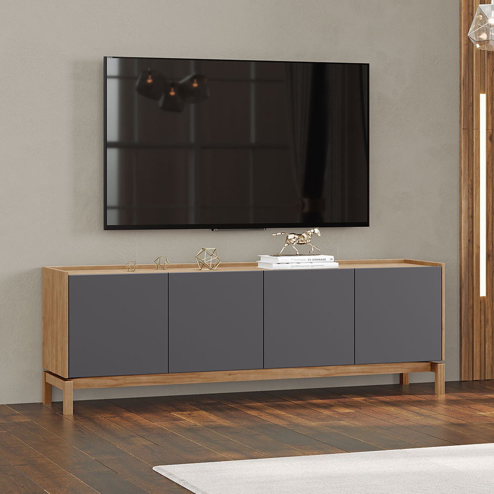 Rack Para TV 65 Polegadas 2P 2G 180 cm 2153 Tauari Concret Milani Store