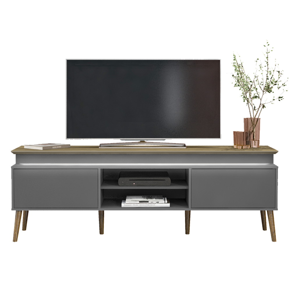 Rack Para TV 75 POL 2 Portas 180 cm 4378 Carvalho Grafite ARLY