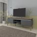 Rack Para TV 75 POL 2 Portas 180 cm 4378 Carvalho Grafite ARLY