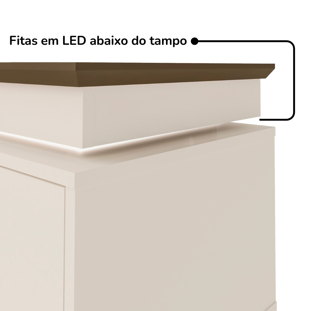 Rack Para TV 75 POL 2 Portas 180 cm 4379 Pinho Off White ARLY