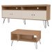 Rack Para TV Mesa de Centro RMC42 Carvalho Off White ARLY