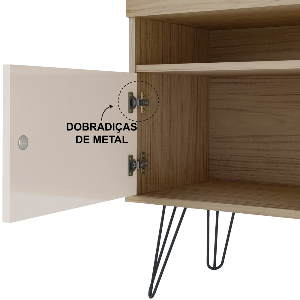 Rack Para TV Mesa de Centro RMC42 Carvalho Off White ARLY