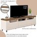 Rack Sala de Estar Tv 75 Pol 200 cm 4441 Pinho Off White ARLY
