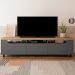 Rack Sala de Estar Tv 75 Pol 200 cm 4442 Carvalho Grafite ARLY