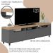 Rack Sala de Estar Tv 75 Pol 200 cm 4442 Carvalho Grafite ARLY