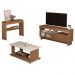 Rack Tv 65 Pol 160 cm Aparador e Mesa Centro Cinamomo Off White ARLY