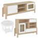 Rack Tv 65 Pol Buffet e Mesa De Centro Branco Naturale ARLY