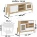 Rack Tv 65 Pol Buffet e Mesa De Centro Branco Naturale ARLY