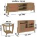 Rack Tv 65 Pol Buffet e Mesa De Centro Carvalho Terracota ARLY