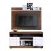 Rack Yara E Painel Maia Para TV 55 Polegadas Nogueira Real Off White CLB
