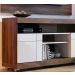 Rack Yara E Painel Maia Para TV 55 Polegadas Nogueira Real Off White CLB