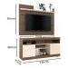 Rack Yara E Painel Maia Para TV 55 Polegadas Nogueira Real Off White CLB