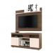 Rack Yara E Painel Maia Para TV 55 Polegadas Nogueira Real Off White CLB