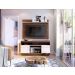 Rack Yara E Painel Maia Para TV 55 Polegadas Nogueira Real Off White CLB