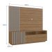 Rack e Painel Para TV 65 Polegadas 180cm Mel Fume PRODDY