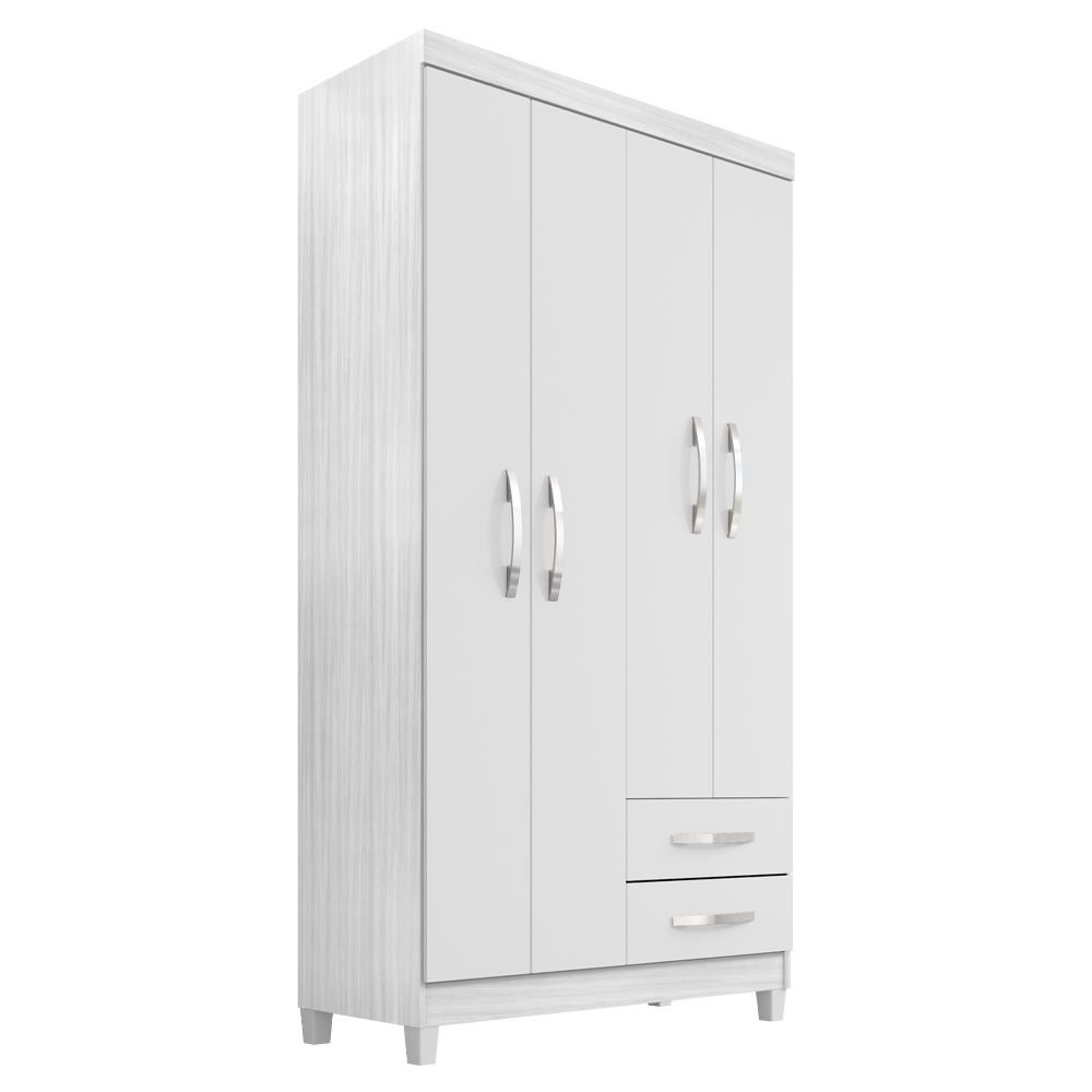 Roupeiro 4P 2G Moden 3565 100 cm Branco Flex INCP