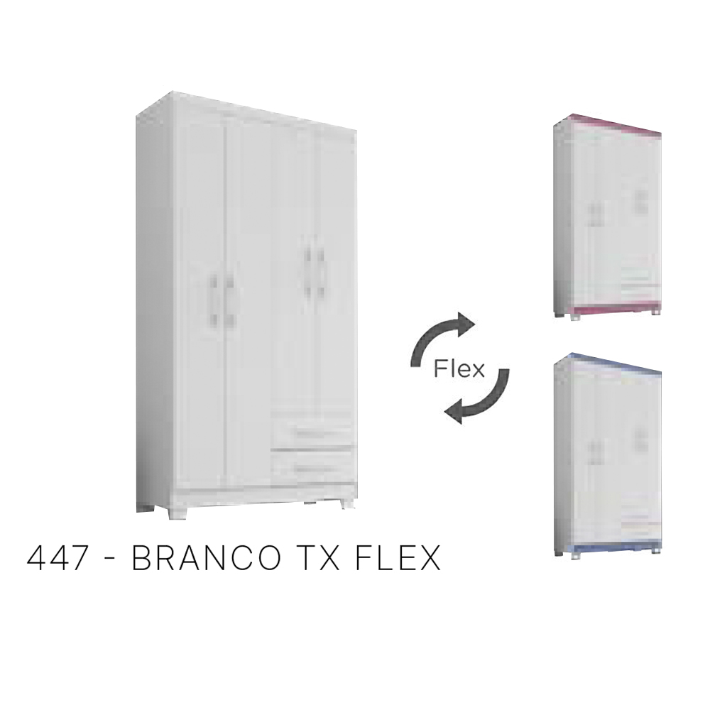 Roupeiro 4P 2G Moden 3565 100 cm Branco Flex INCP