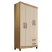 Roupeiro 4P 2G Moden 3565 100 cm Carvalho Am Off White INCP