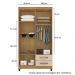 Roupeiro 4P 2G Moden 3565 100 cm Carvalho Am Off White INCP