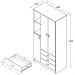 Roupeiro Infantil 3 Portas 3 Gavetas 184X89 cm BB322 Branco Dtall
