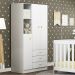 Roupeiro Infantil 3 Portas 3 Gavetas 184X89 cm BB322 Branco Dtall