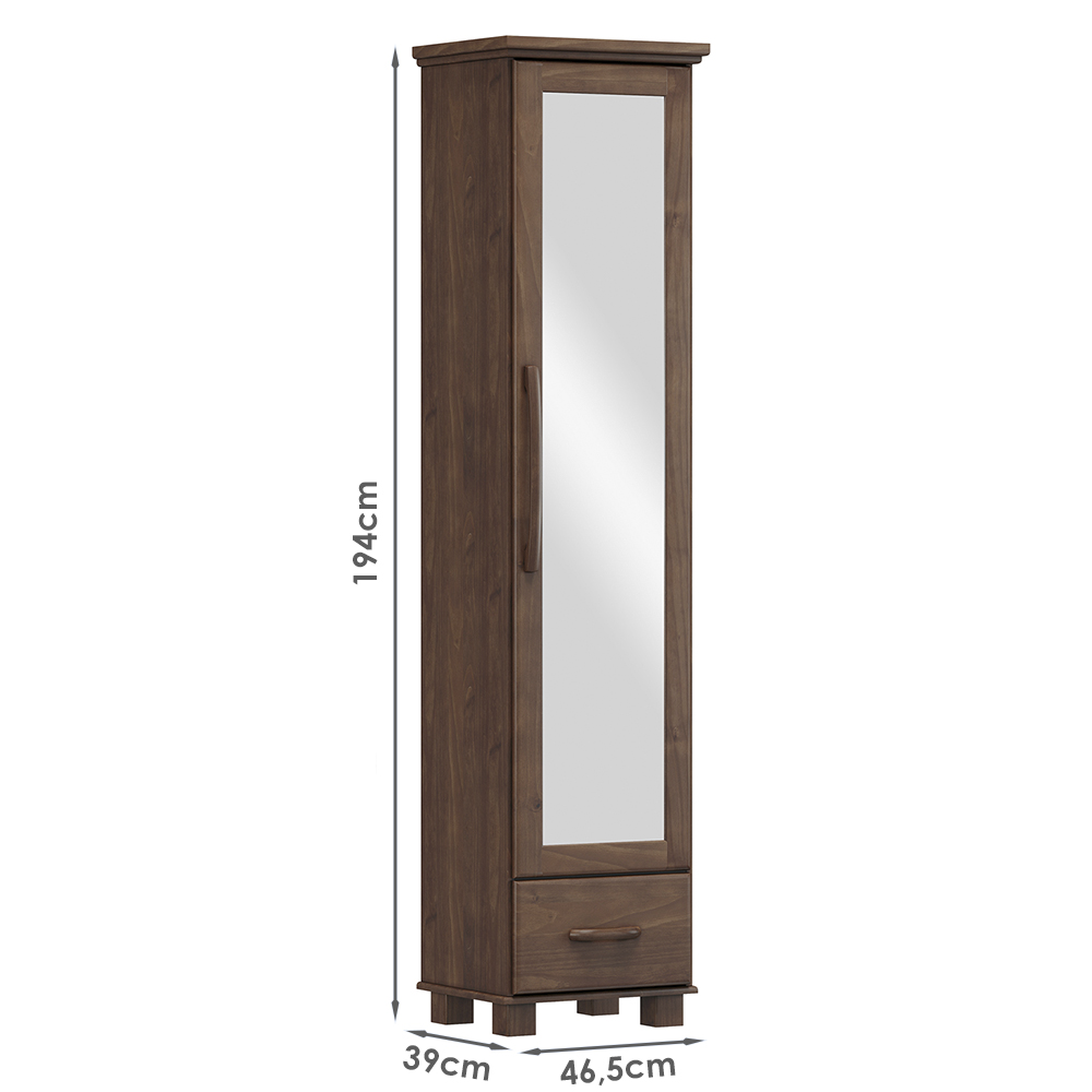 Sapateira 1 Porta Espelho Madeira Maciça 194x47 cm 2255 Cafe Milani Store