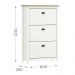 Sapateira 3 Gavetas Madeira Maciça 80 cm 9175 Branco Freijo Milani Store